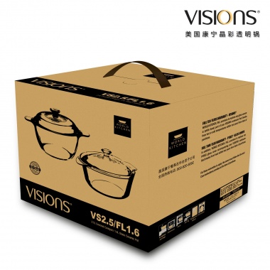 VISIONS 美国康宁晶彩透明锅套装组合 VS2.5/FL1.6（两件套）