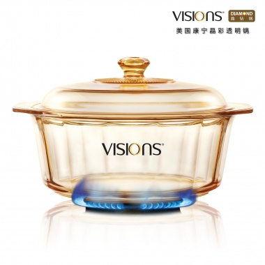 VISIONS 美国康宁晶彩透明锅 VS-35-DI（3.5L晶钻煮锅）